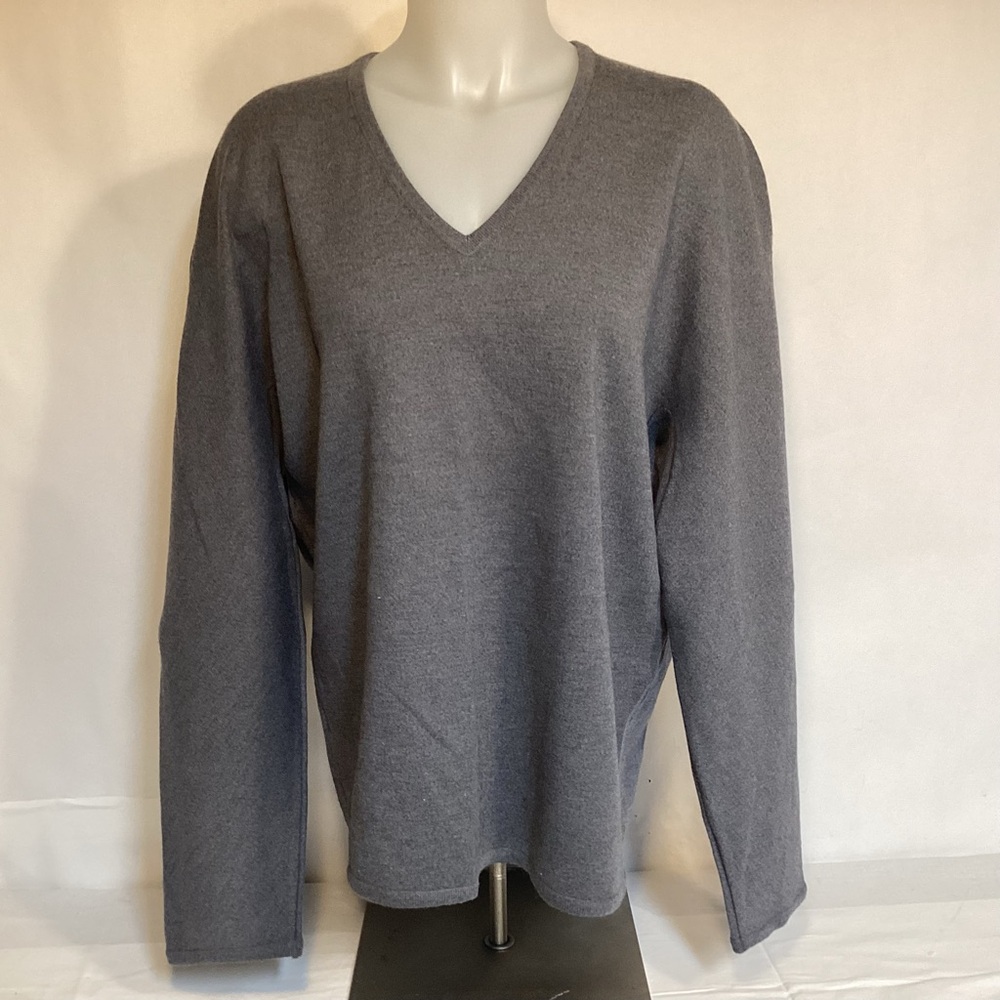 Pendleton Vintage Women’s Gray V-Neck Lightweight Sweater Virgin Wool  size XL
